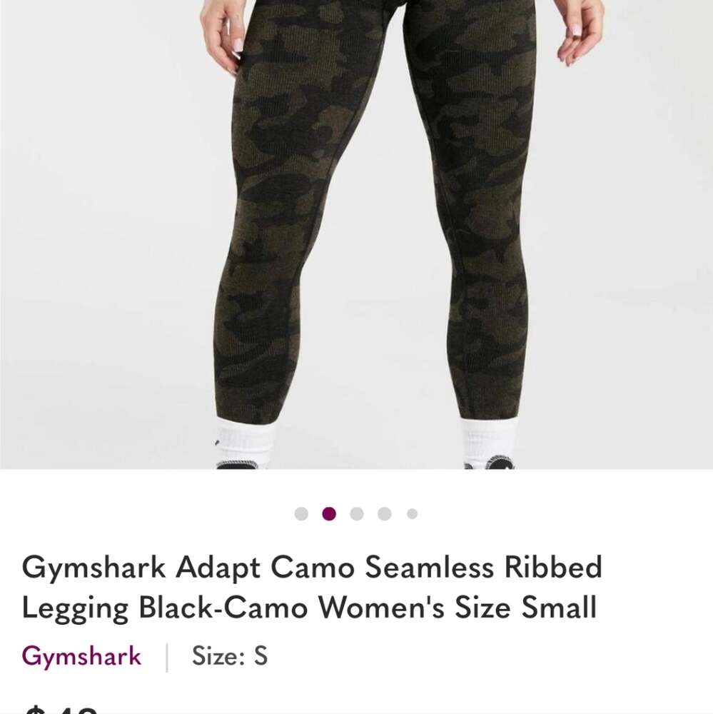 Gymshark Adapt Camo Seamless Leggings - Black and Green